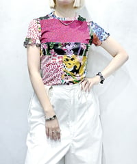 Desigual  S/S Mix Pattern Sheer Tops BLBKPI