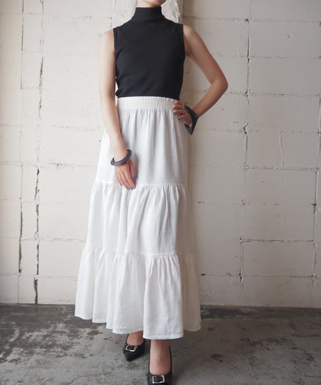 Tiered Easy Linen Skirt WH