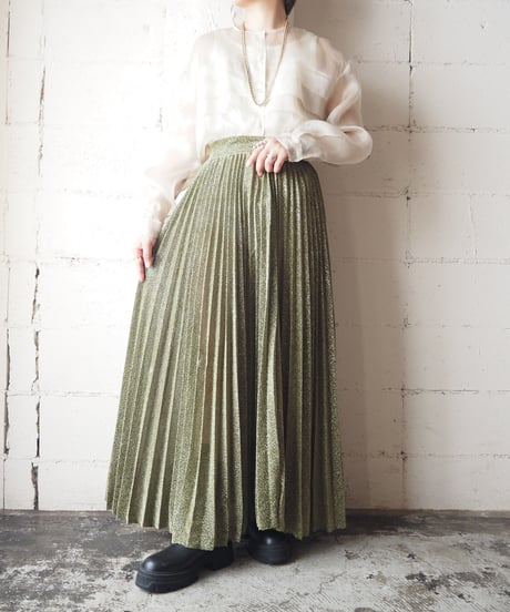Glitter Pleated Long Skirt GD