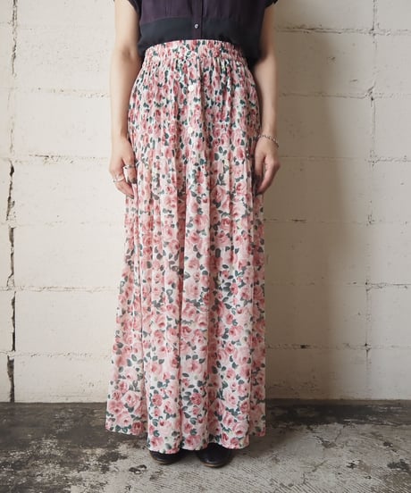 Flower Pattern Sheer Skirt PI