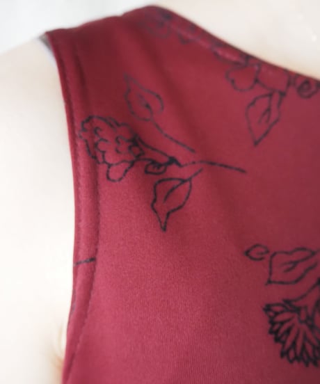Flower Pattern Side Slit N/S Dress BUR