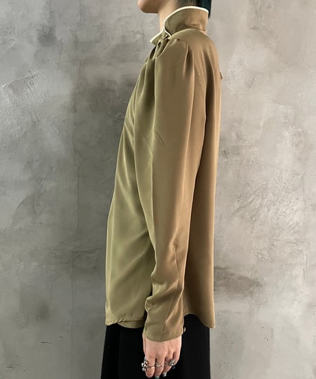Stand Neck Puff sleeve Blouse BE