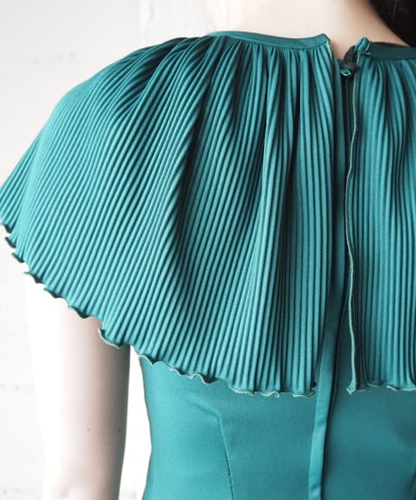 1970's Pleated Collar Long Dress GN
