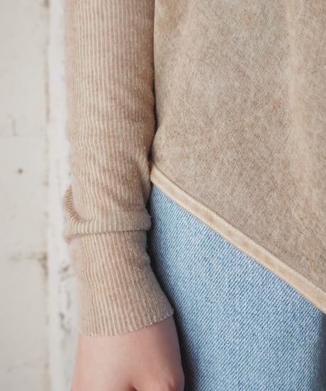 Rib Sleeve Sheer Hoodie BE