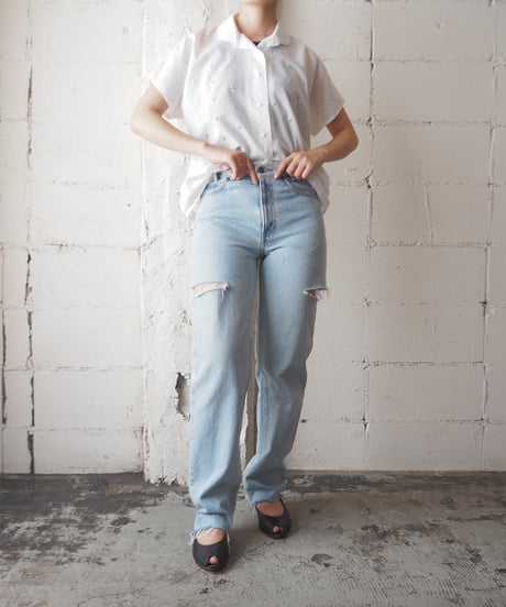 1970's Euro Cutwork French Sleeve Shirt WH
