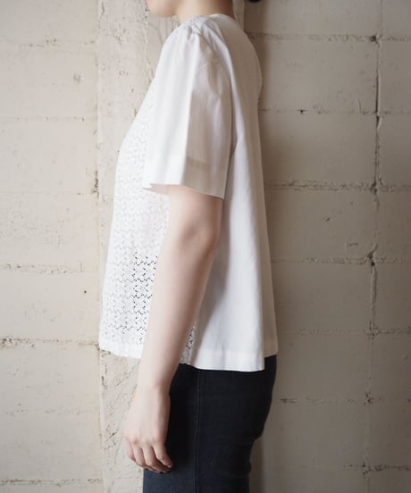 1960's EURO Flower Cutwork S/S Blouse  WH