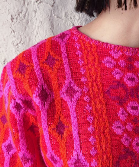 1970's Fringe Hem Pattern Knit PI
