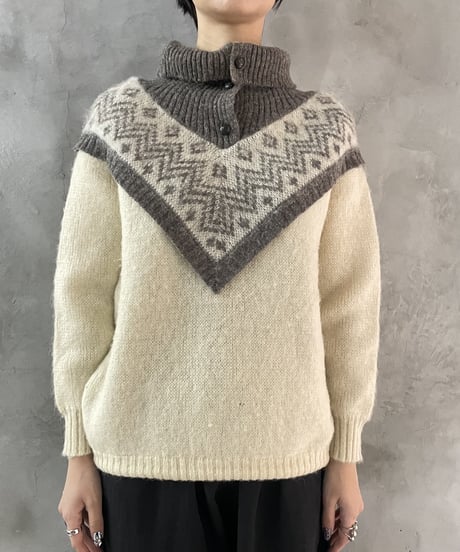 1980's Turnover Collar Nordic Sweater GRIV