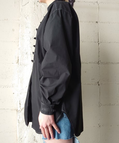 White Stitch China Shirt BK