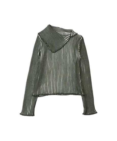 Turn Over Collar Rib Knit KAWH
