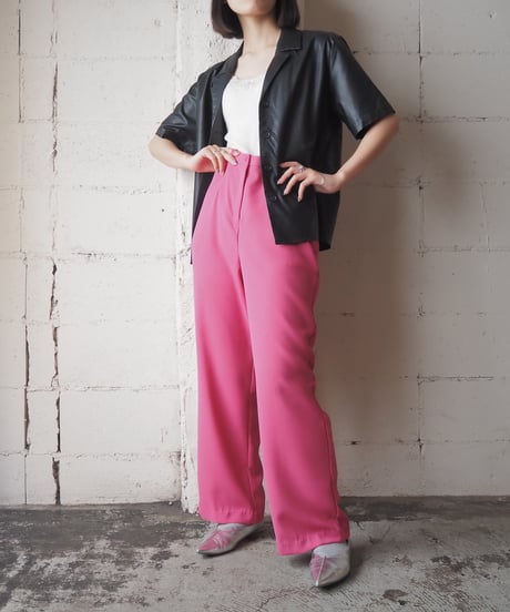 Faux Leather S/S Shirt BK