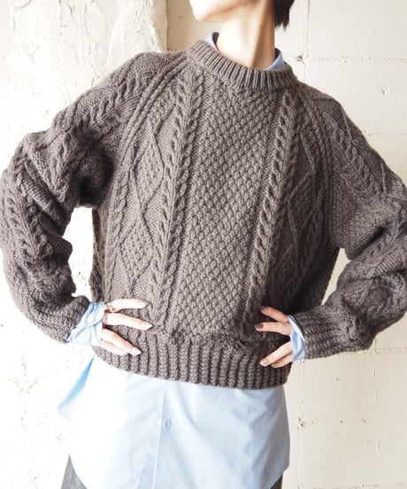 Crew Neck Fisherman Knit GR
