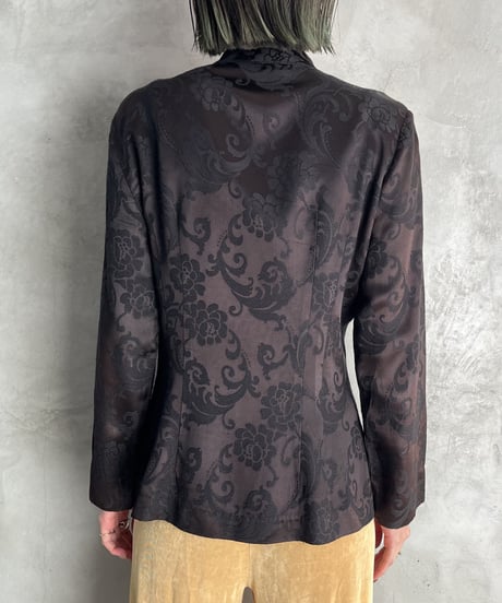 Flower Pattern Satin China Blouse BK