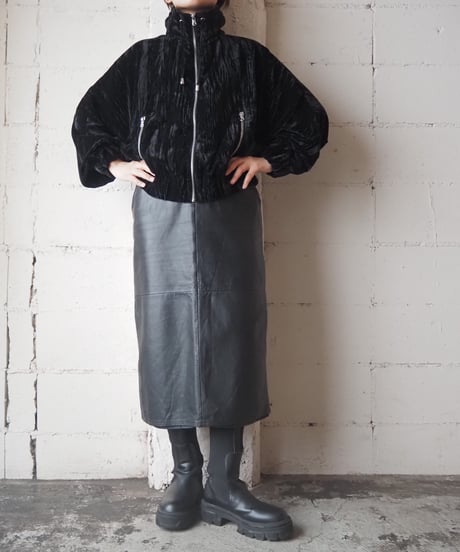 Dolman Sleeve Velour Zipup Jacket BK