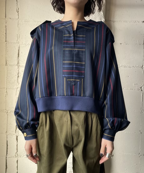 alessandrini Stripe Open Design Pullover NVRE