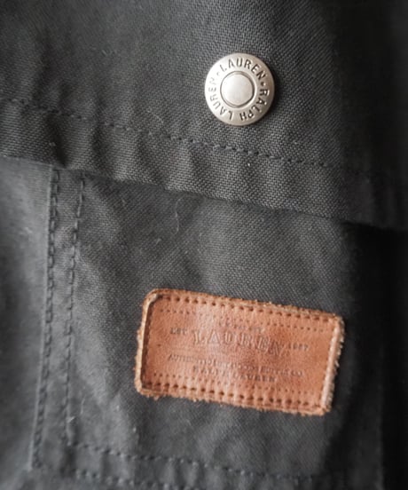 LAUREN Leather Collar Long Coat BKBR