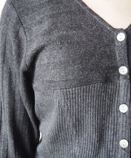 Many Button Rib Knit Dress GR