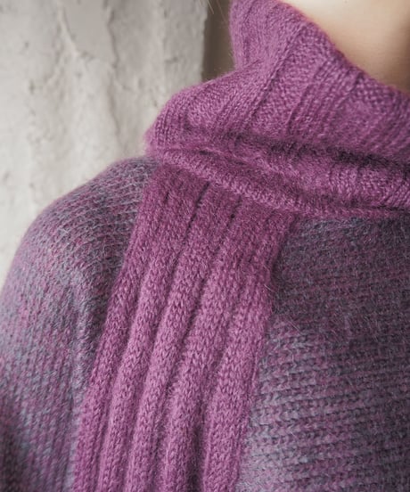 Volume Neck Dolman Sleeve Knit PUR
