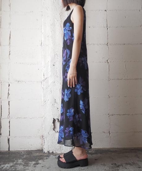Floral Pattern Sleeveless Dress BKPUR