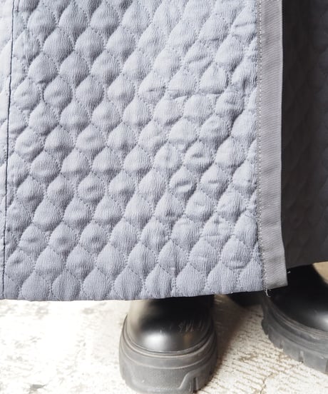 Vintage Front Button Quilted Skirt BK