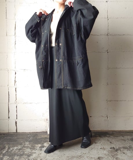 Yellow Stitch Hooded Jacket BK