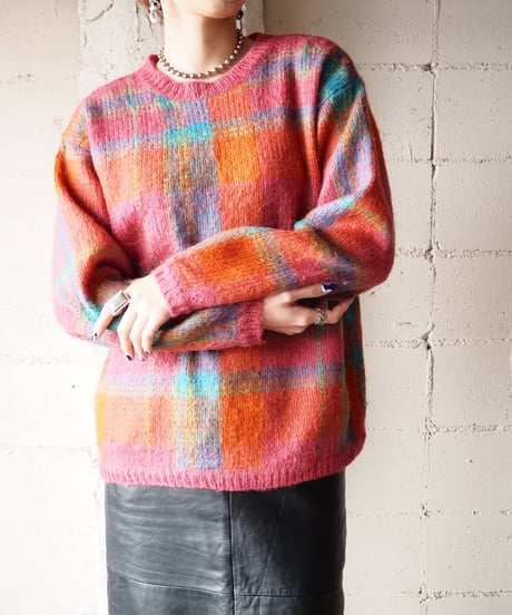 Check Pattern Mohair Knit PIBL