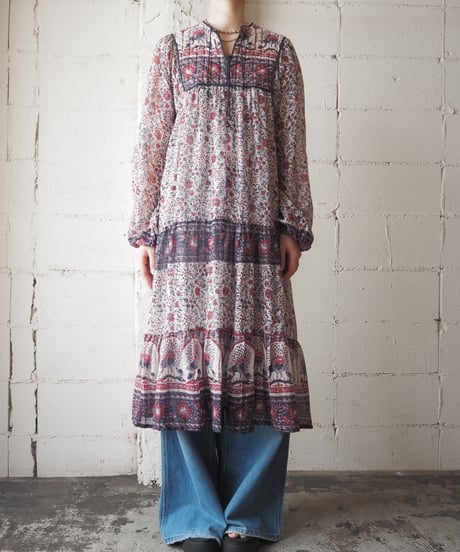 1970's Vintage Indian Cotton Dress PUR