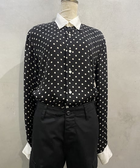 WACKO MARIA Dot Pattern White Collared Shirt BKWH