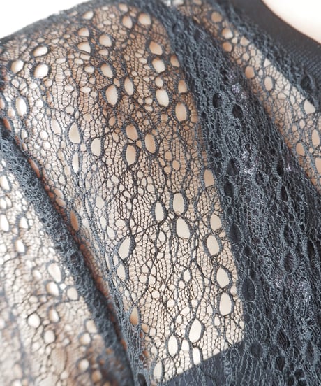 GUESS Crew Neck Lace Cutsewn BK