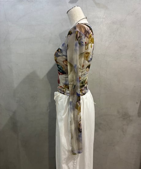 Renaissance Art Sheer Tops PUR WH