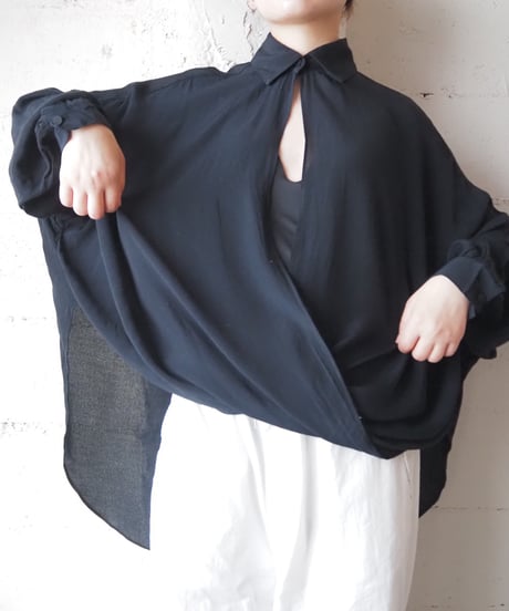 Dolman Sleeve Design Rayon Shirt BK