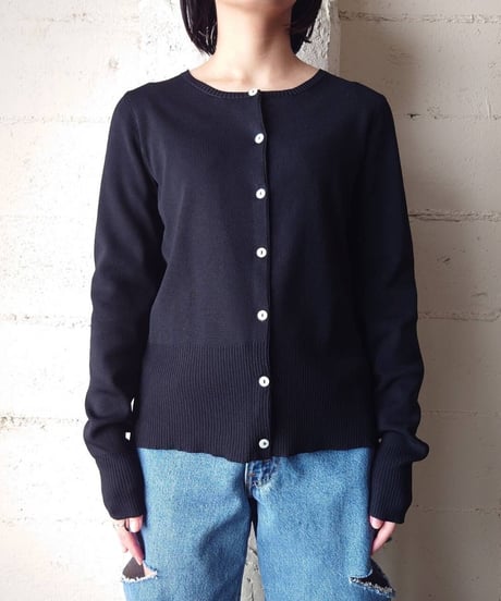 Crew Neck Cardigan BK