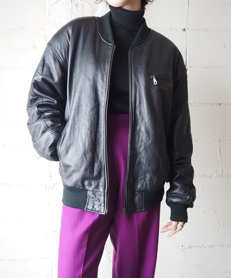 Zipup Leather Jacket BK