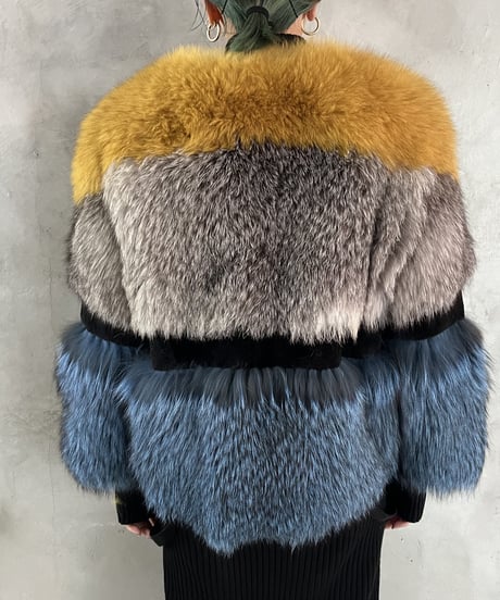 Border Design Fake Fur Coat YEBL