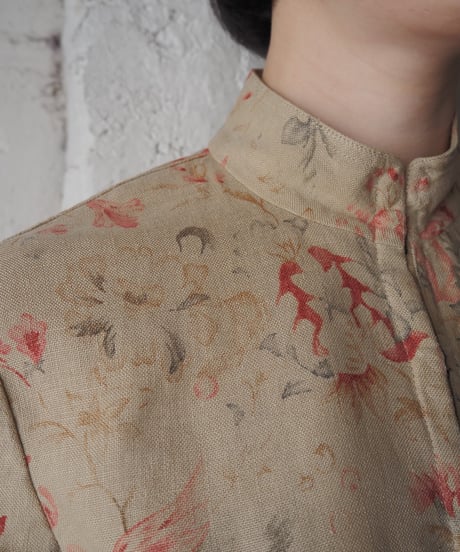 LAUREN Flower Print Linen Jacket BERE