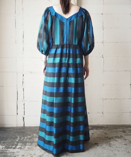 Puffsleeve Seethrough Border Dress BLBK