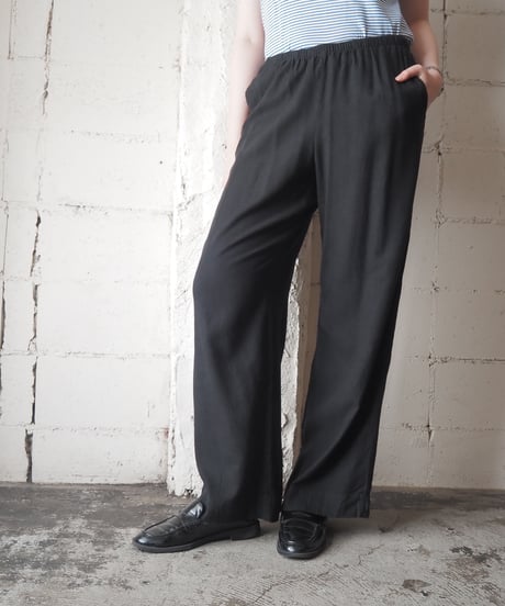 a new day Linen Easy Wide Pants BK
