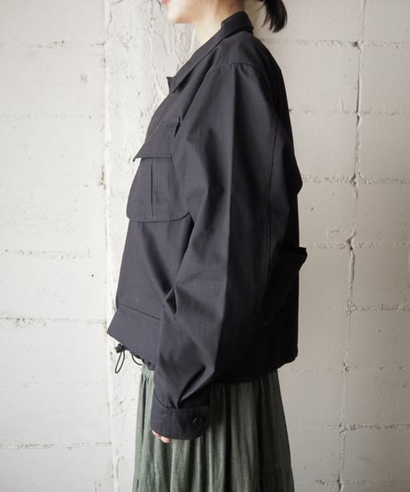 REMAKE Jungle Futigue Type Drawstring Hem Jacket BK
