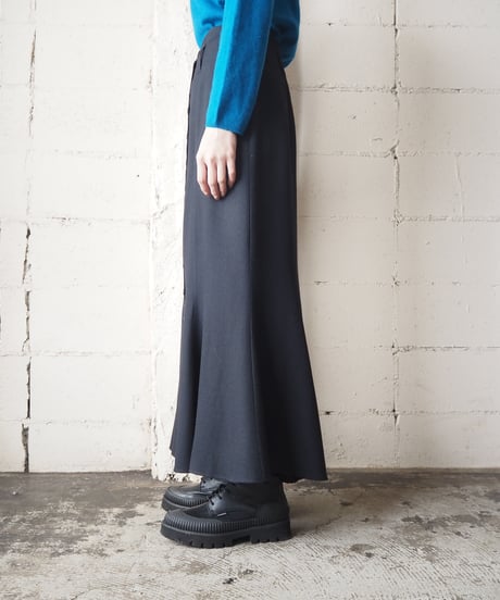 Front Button Mermaid Skirt BK