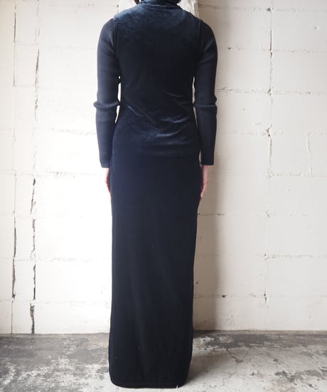 Peekaboo China Sleeveless Velour Dress BK