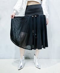 DIESEL Rib Waist Drawstring Pleats Skirt BK