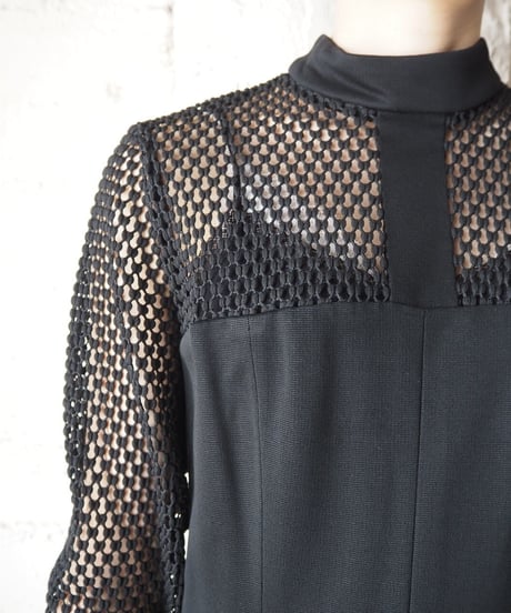 Bosom Shoulder Lace Dress BK