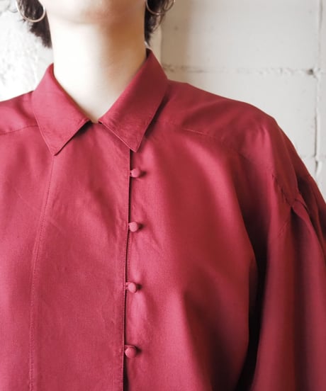 Asymmetric Loop Button Blouse BUR