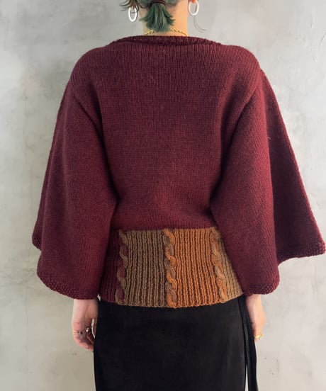 Hem Color Pattern Volume Sleeve Knit BURBR