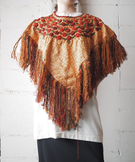 Vintage Embroidery Fringe Plo Collar OR