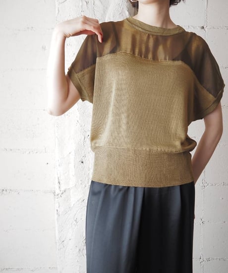 Sheer × Knit Itaiy French Sleeve MU