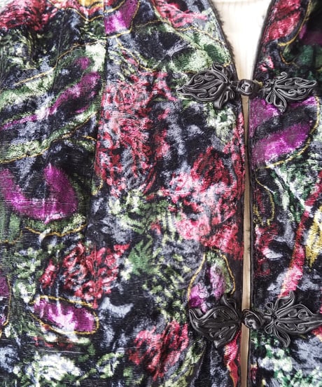 Boa Lining Pattern Velour China Jacket BK
