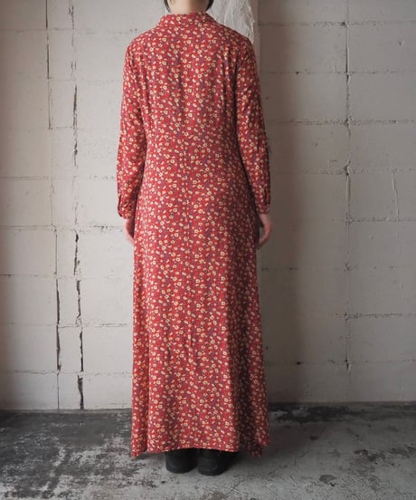 Flower Pattern Shirt Dress RE
