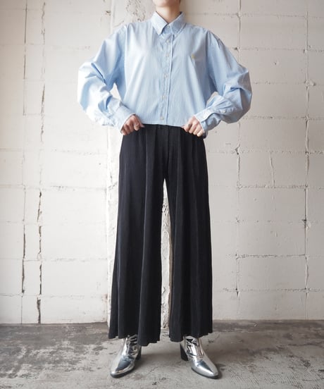 Wide Pleated Easy Pants BK