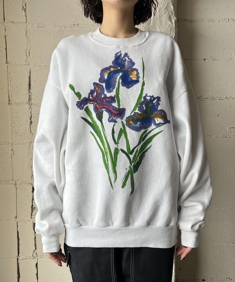 Flower Motif Sweat WH